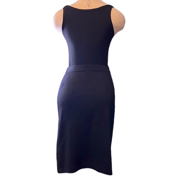 St. John Knit Metallic Knit Pencil Skirt, Black, size 2 - Picture 11 of 14